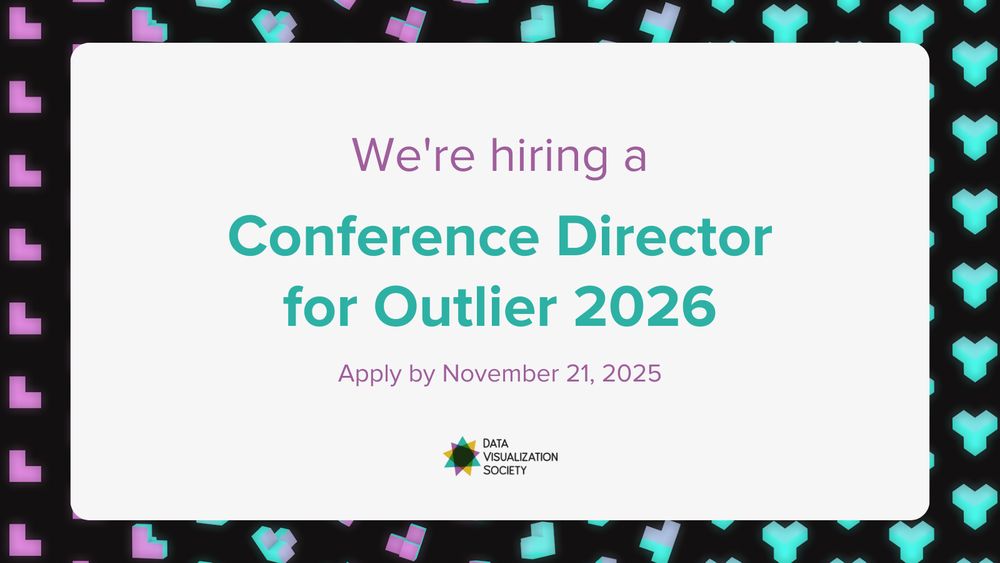 We're hiring a Conference Director to manage and organize Outlier 2026, a one-of-a-kind data viz conference hosted by the Data Visualization Society. Apply by November 21.