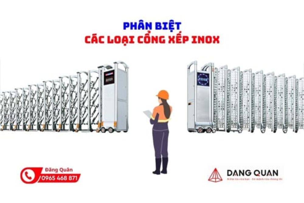 Phân Biệt Các Loại Cổng Xếp Inox Phổ Biến Tại Thị Trường