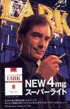 Timothy Dalton in a poster advert for Lark cigarettes