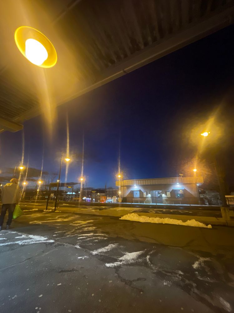 Train station at night