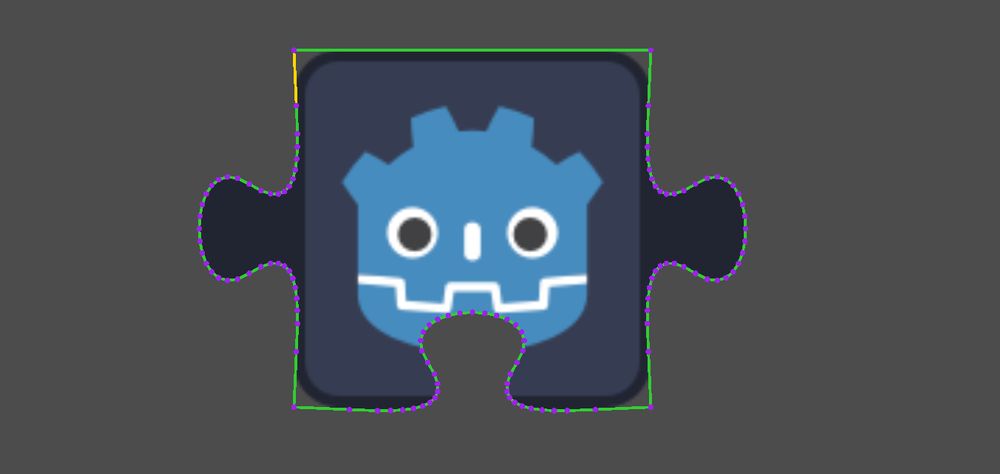 Godot Engine icon inside of a puzzle piece.