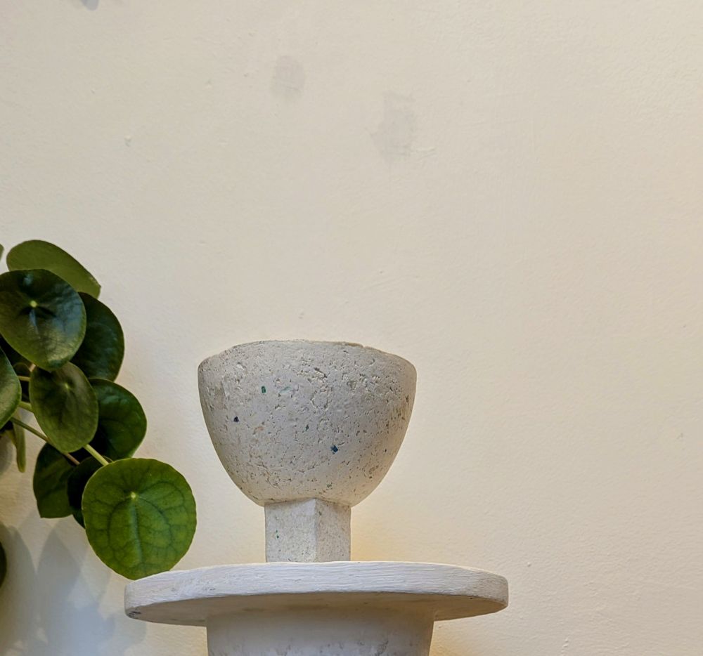 Terrazzo effect scrap paper goblet. 