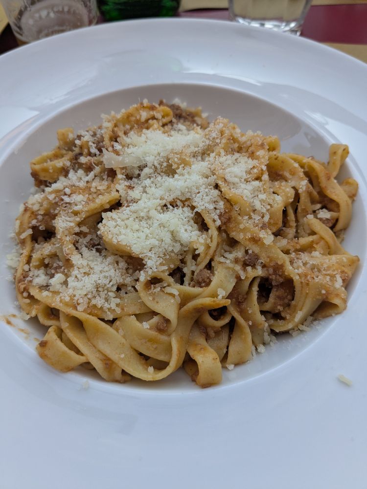 A bowl of Tagliatelle Ragu a Bolognese 