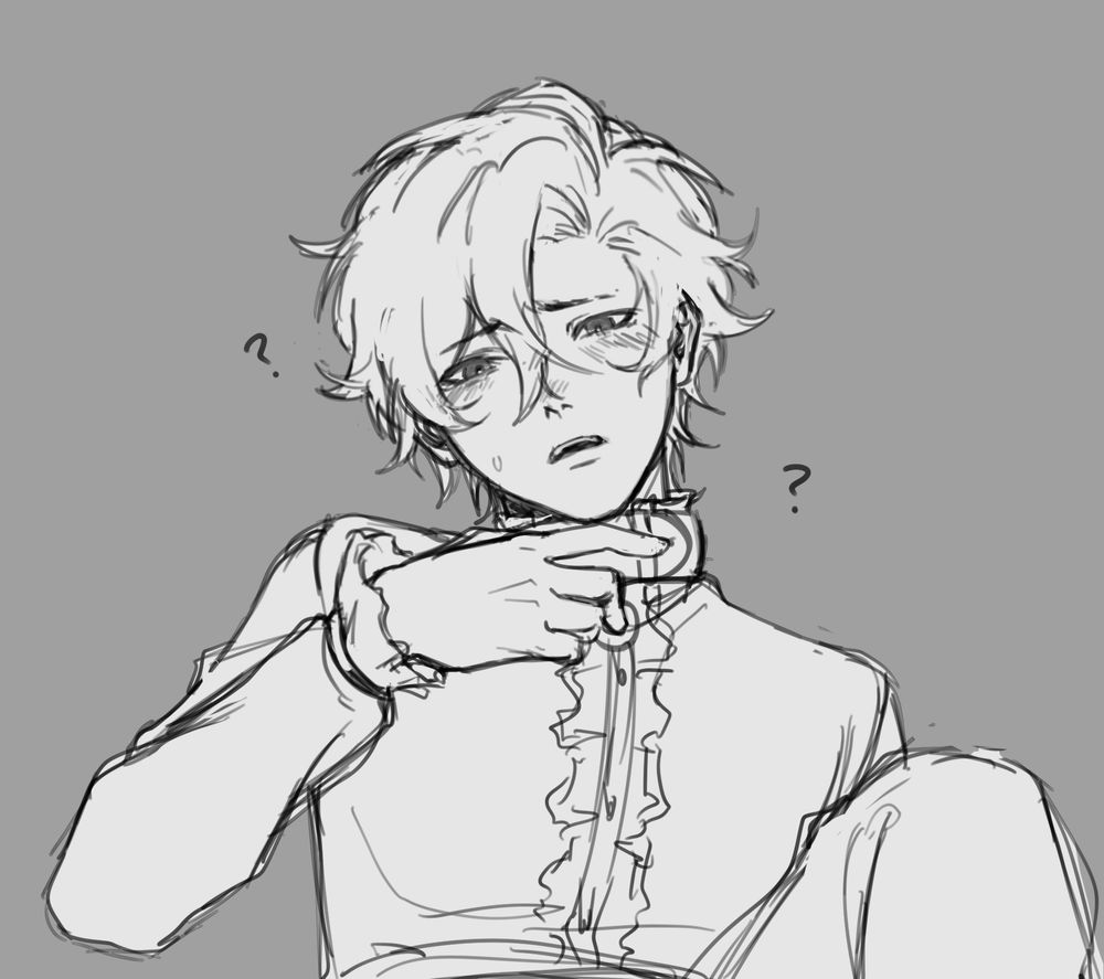 Mich confused and conflicted (?) wearing a collar, which Dami had him put on