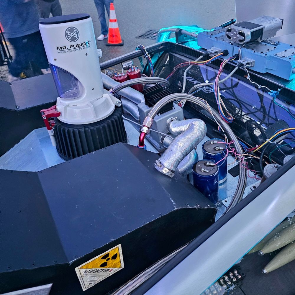 Some of the guts of the BttF Delorean, including "Mr. Fusion".