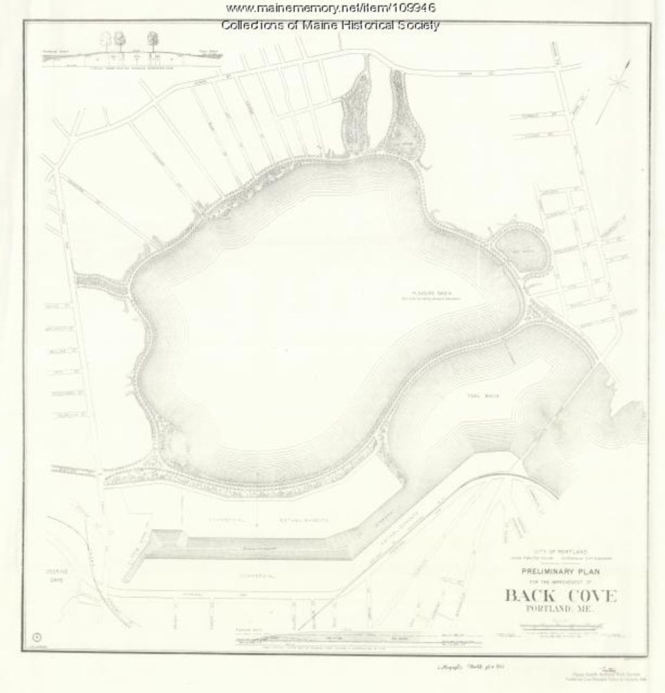 Preliminary Plan for the Improvement of Back Cove, Portland, 1896