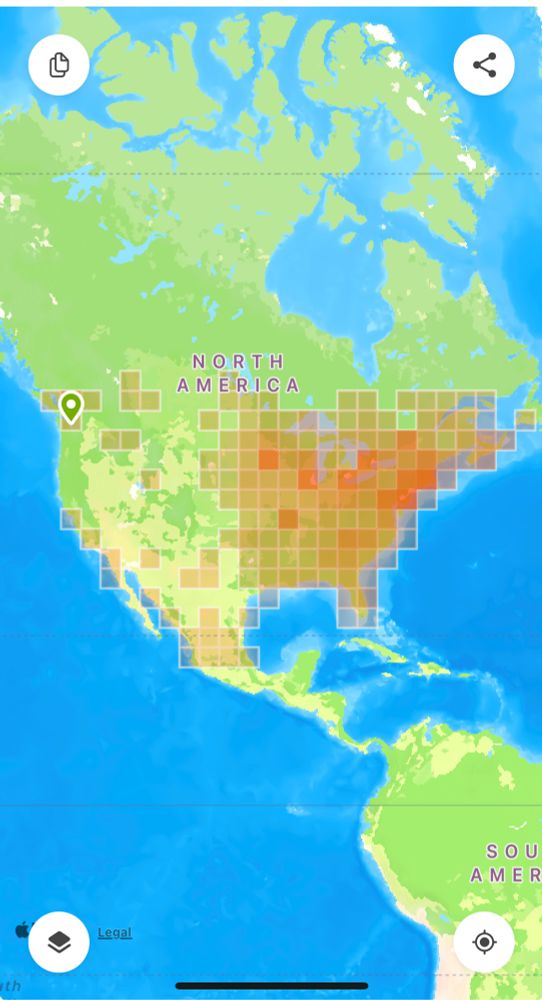 Map showing full distribution of the Common Eastern Bumblebee 