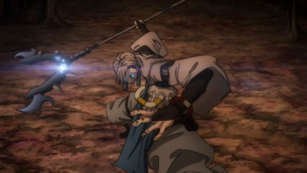 Zanka in a fighting pose. from Gachiakuta