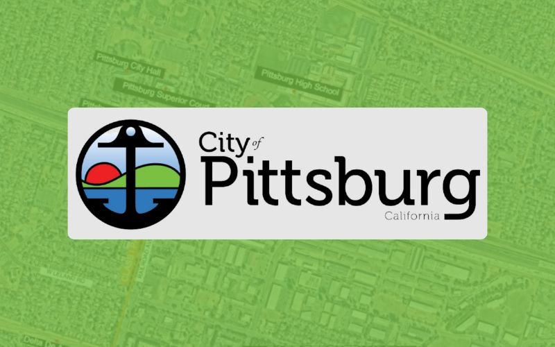 city of Pittsburg CA logo - background map showing the project area