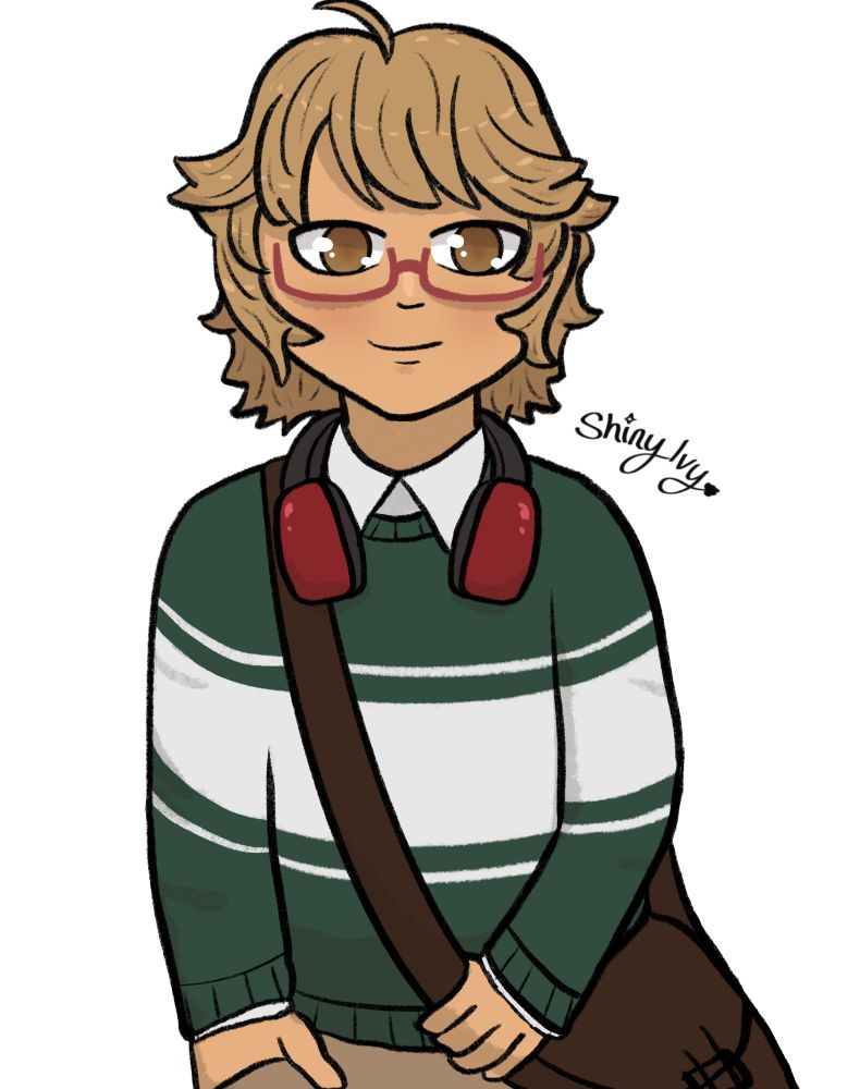 lined halfbody drawing of Meiri’s OC Lion