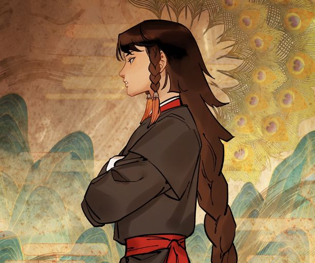 A panel of Swallowtail from the webcomic DOTF