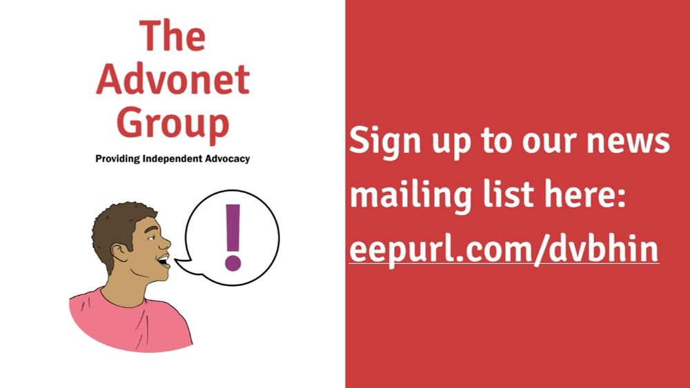 The Advonet Group logo and a drawing of a man with a speech bubble containing an exclamation mark are on the left-hand side of this image.

On the right, there are the words "Sign up to our news mailing list here: eepurl.com/dvbhin" in white text on a red background.