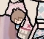 An Eiden plush doll in a coat pocket from Blade's new Nu:Carnival outfit. This version is less detailed and more pixelated since it's from Blade's chibi form.