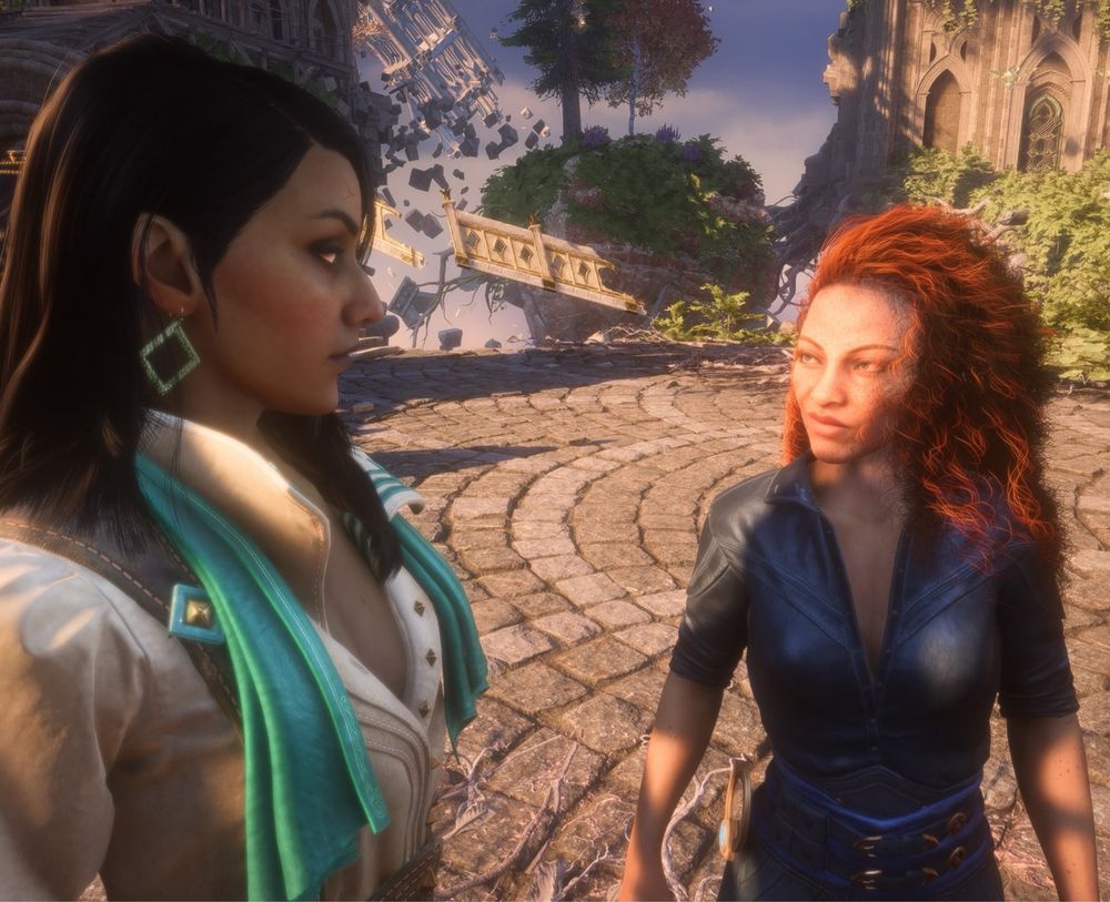 Talia Mercar smirking at Neve