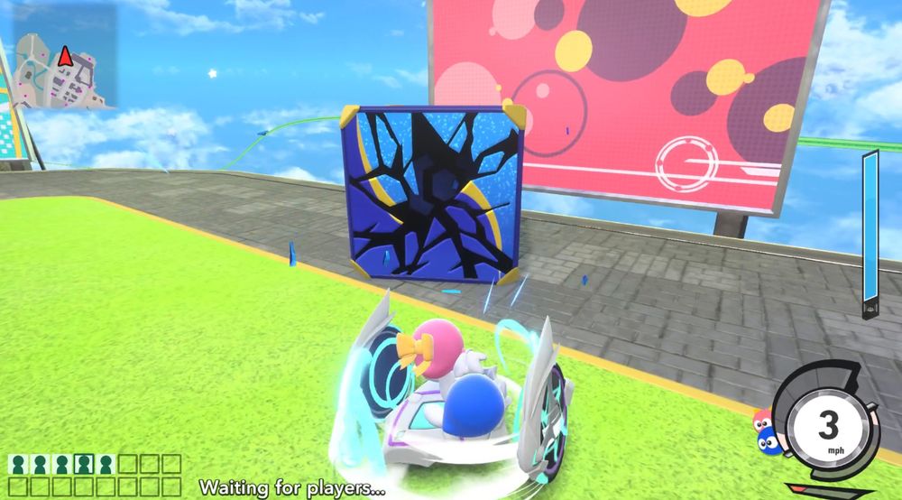 Blue box in Kirby Air Riders showing items in the box.
