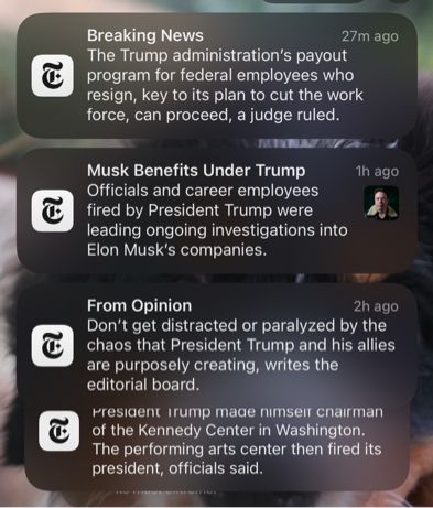 New York Times alerts