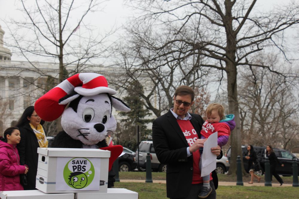 Hands off PBS protest 