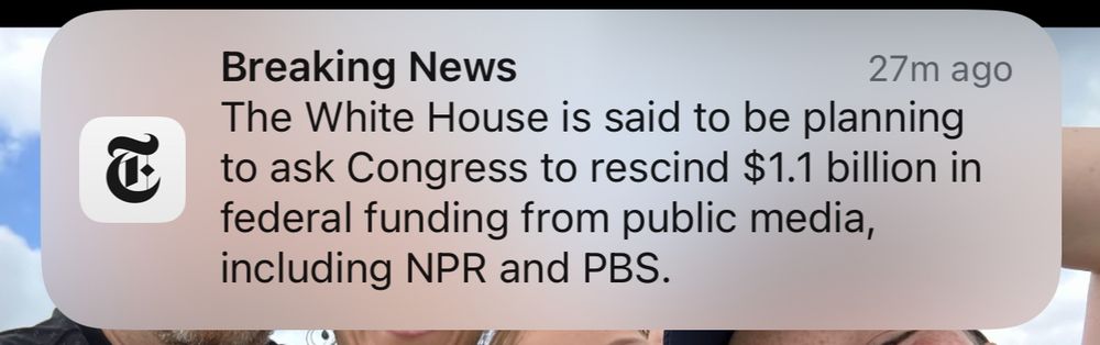 News alert re Trump attacking PBS 