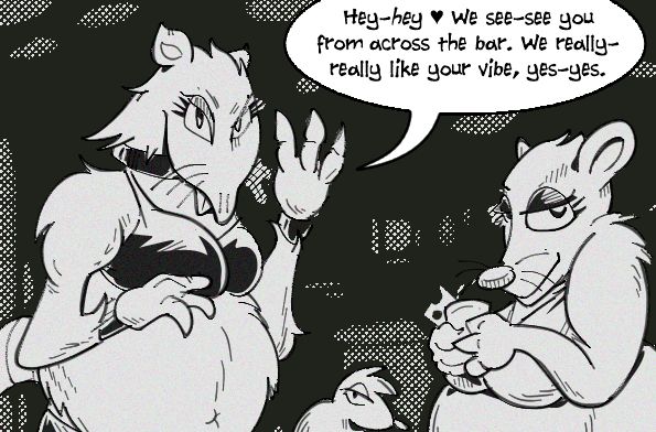 🐀: "Hey-hey ♥ We see-see you from across the bar. We really-really like your vibe, yes-yes."