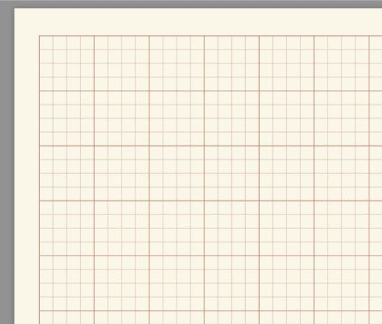 A brown grid with major and minor lines, on a pale yellow background.