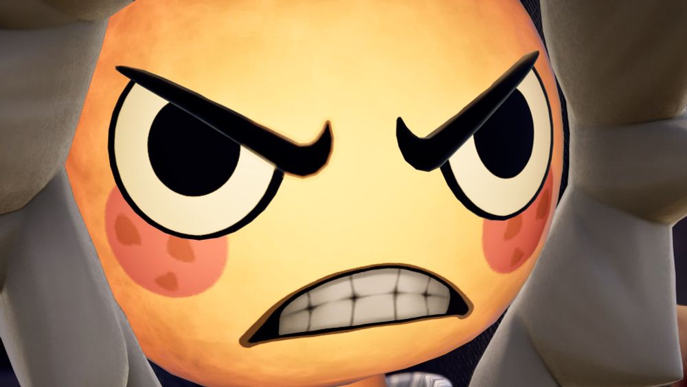 A close-up of Sunspot from Fortnite. In this image, he looks angry, with his teeth gritted in a frown and eyebrows angled downwards.