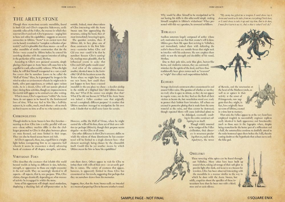 Sample page including descriptions of various Fallen technology.