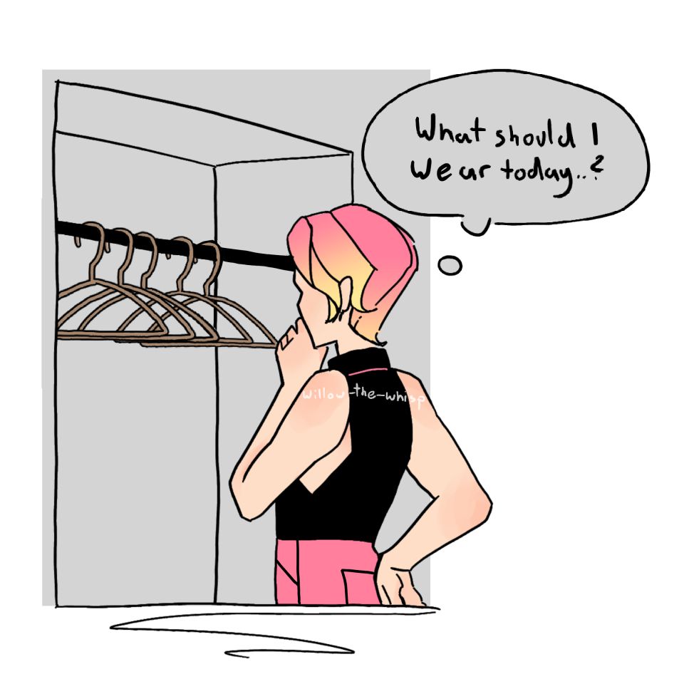 Alchemy looking into an empty closet thinking "What should I wear today?"