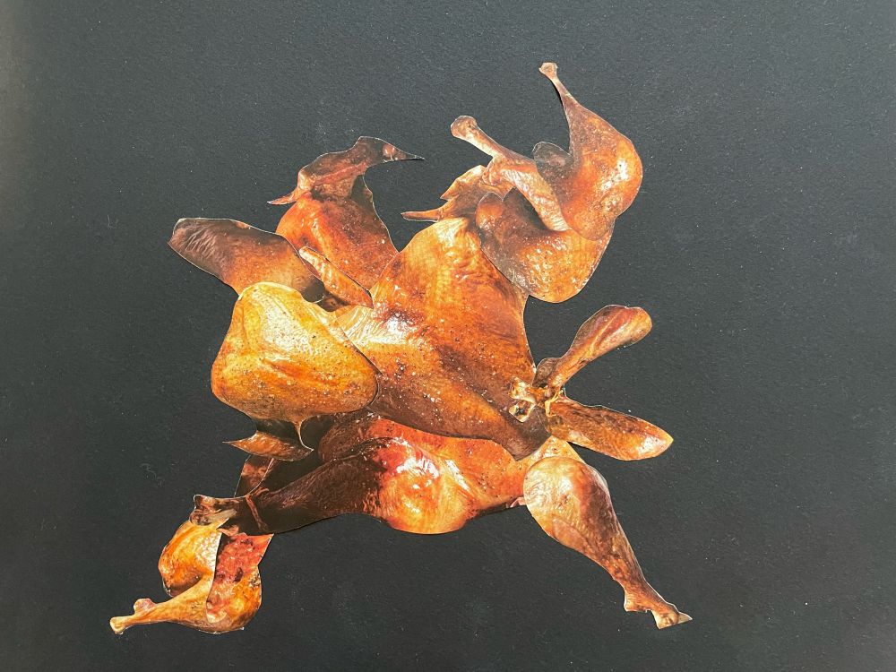 Roasted turkey parts cobbled together to form a body horror monstrosity 