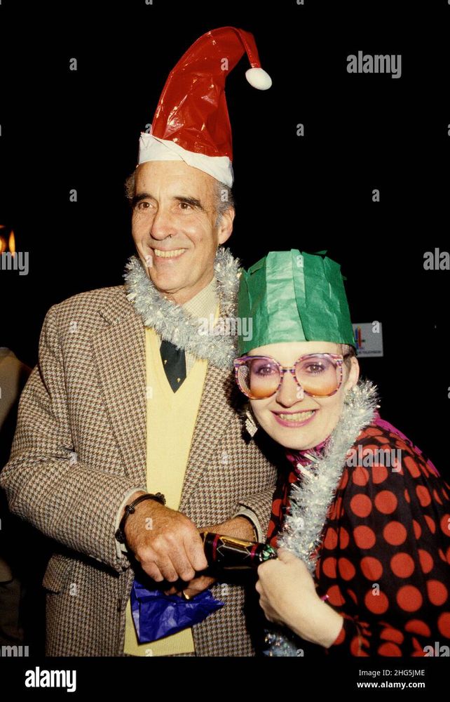 Christopher Lee celebrating Christmas with Su Pollard