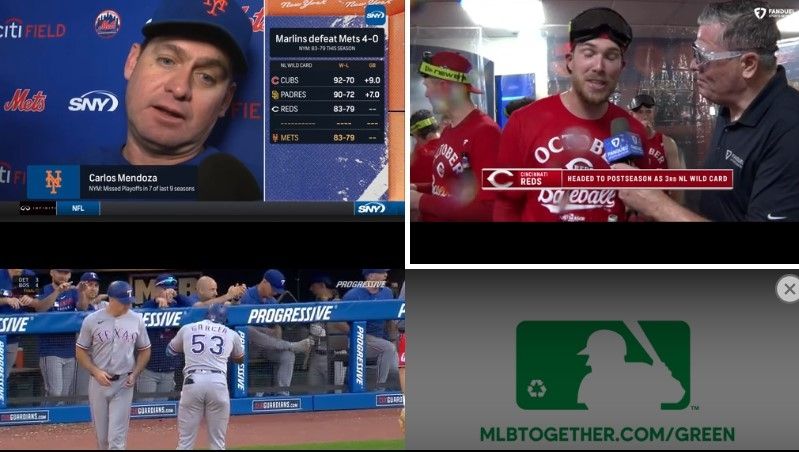 A quad box with 4 baseball games