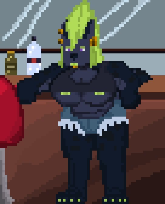 Art by Metroxix3c / MetroxixArts

Pixel art of Shindel the Biscay hyena Queen  relaxing at her favorite bar spot.

Art made with aseprite.

Shindel created by schwoo, owned by Metroxix3c / MetroxixArts

#shindel #hyena #furryart #sfw #pixel  #scene #metroxixarts #metroxix3c #furryartist #artist 