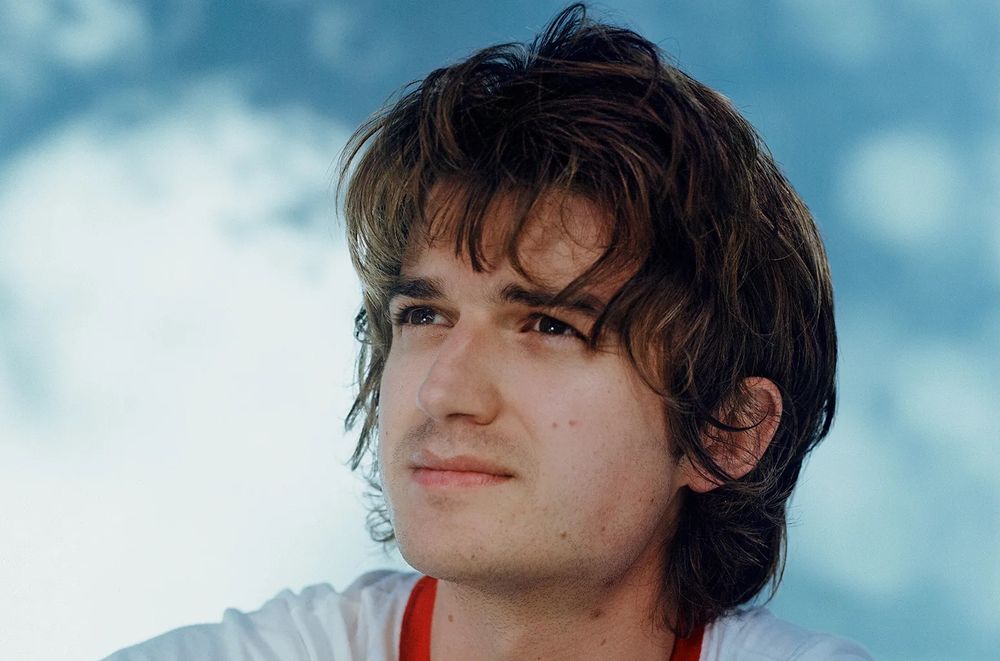 image of joe keery looking off into the distance looking very handsome 