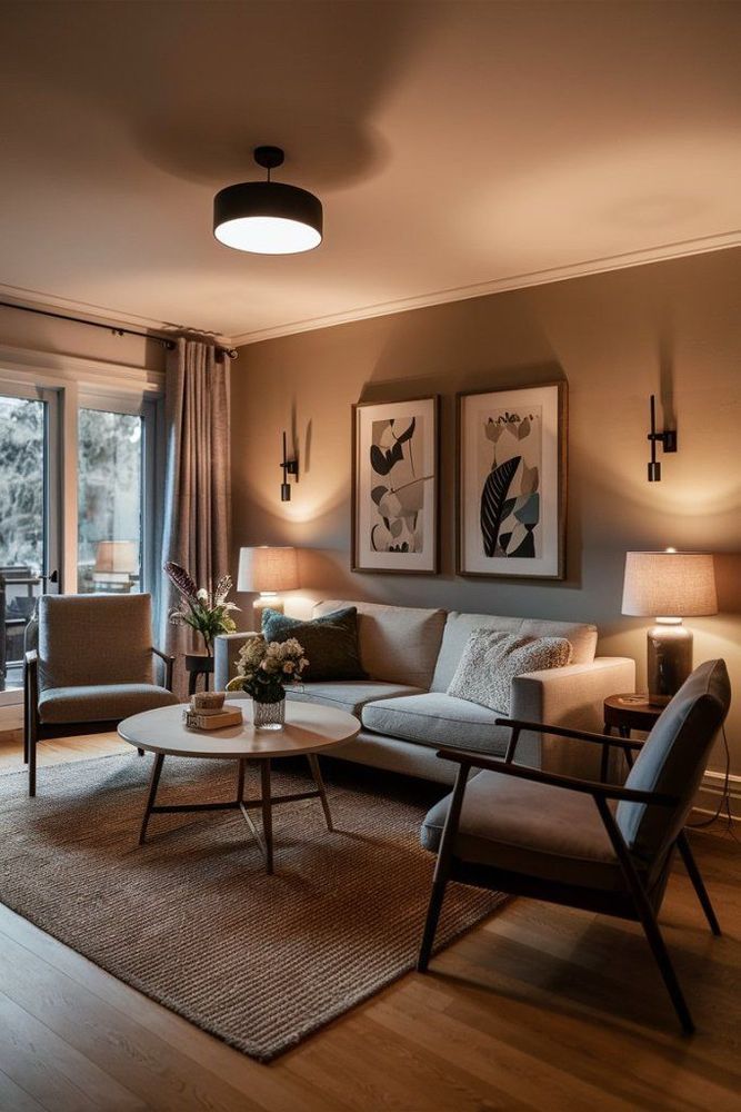 Cozy lighting in a fancy space 