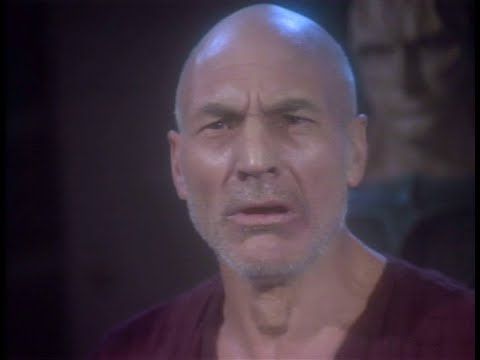 Captain Picard during his four lights torture looking haggard 