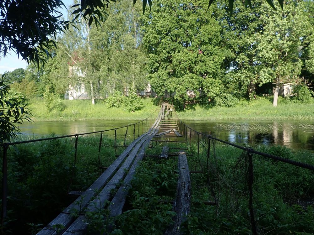 This suspension bridge separates Latvia and Lithuania 