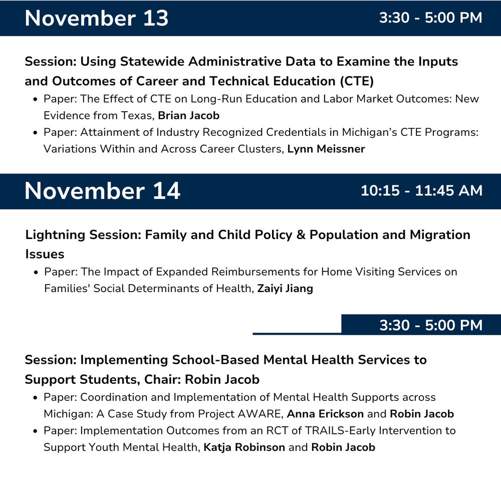 APPAM schedule of YPL staff on November 13 and 14