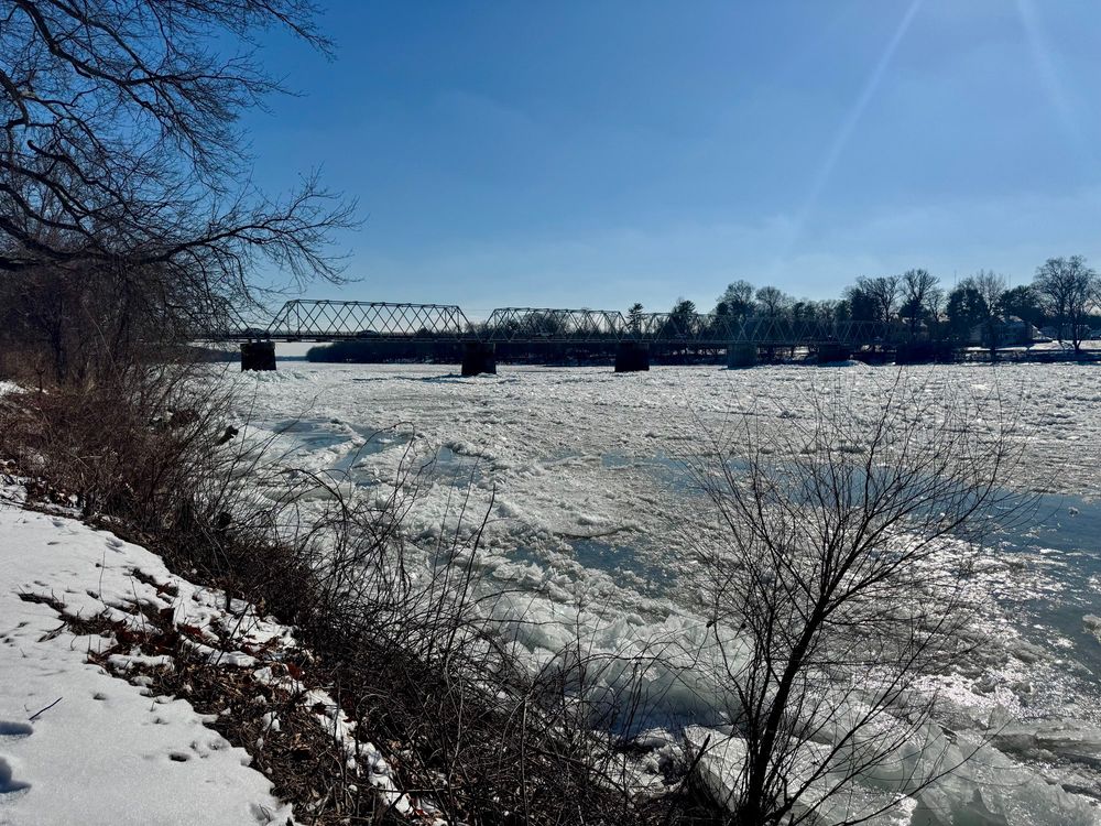 Washington Crossing Bridge in the snow