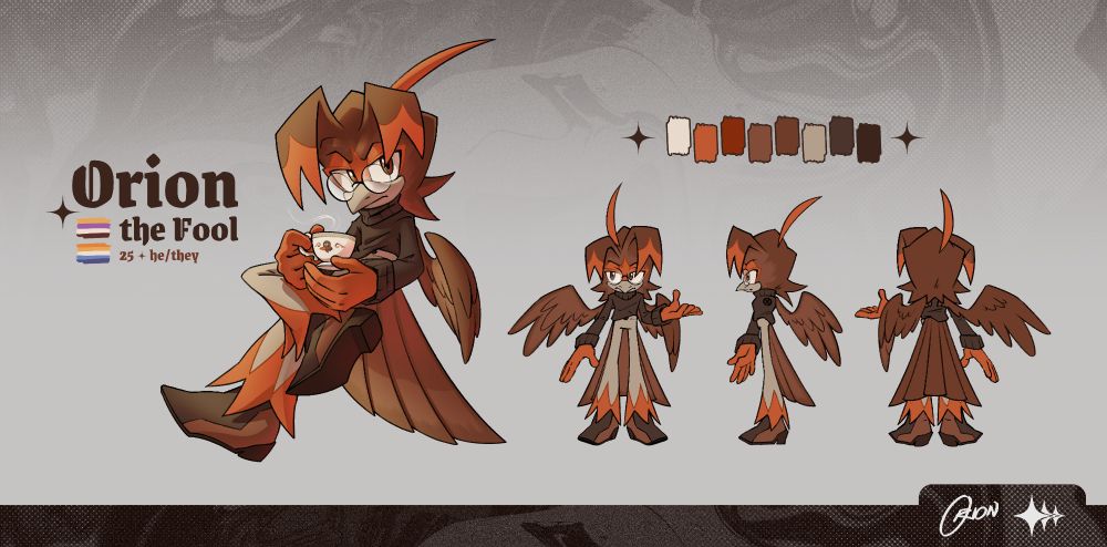 A character sheet of a Sonic sona.