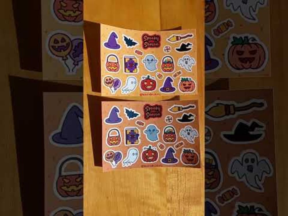 Halloween Stickers #shorts #Halloween #sticker #ghost #pumpkin #witch #candy #NinfaDelKofi