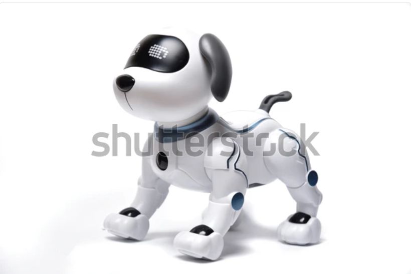 A white robot dog toy