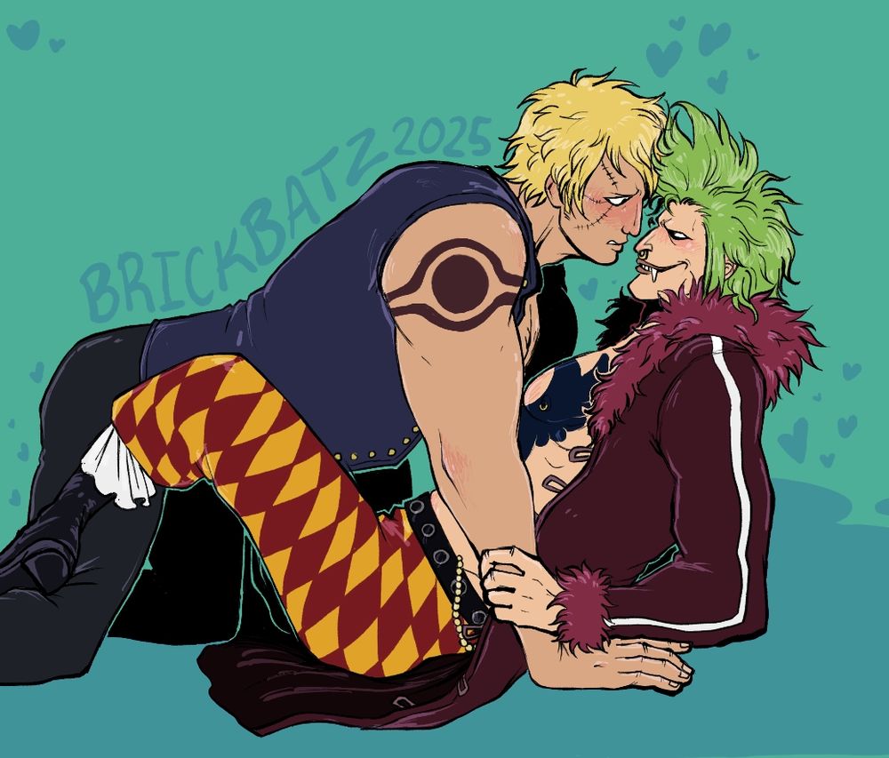 Bellamy on top of Bartolomeo, they're both blushing 