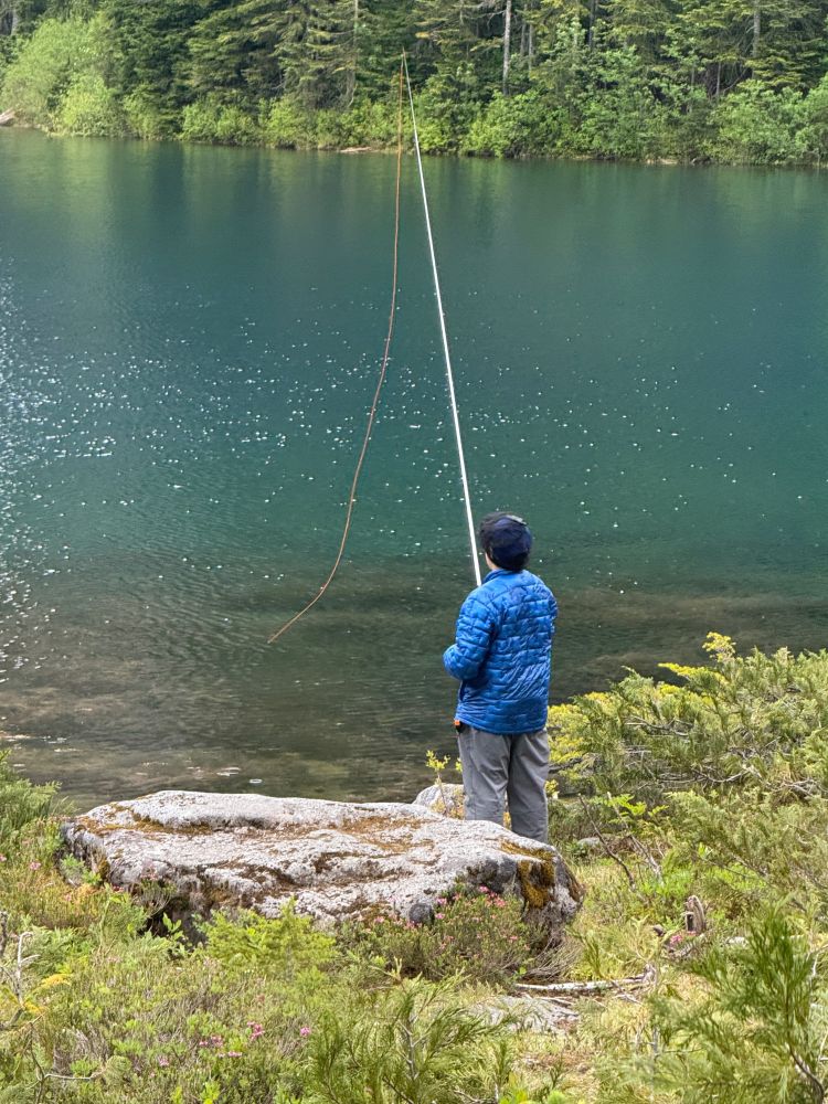 Tenkara fishing at Boulder lake (didn't catch anything)