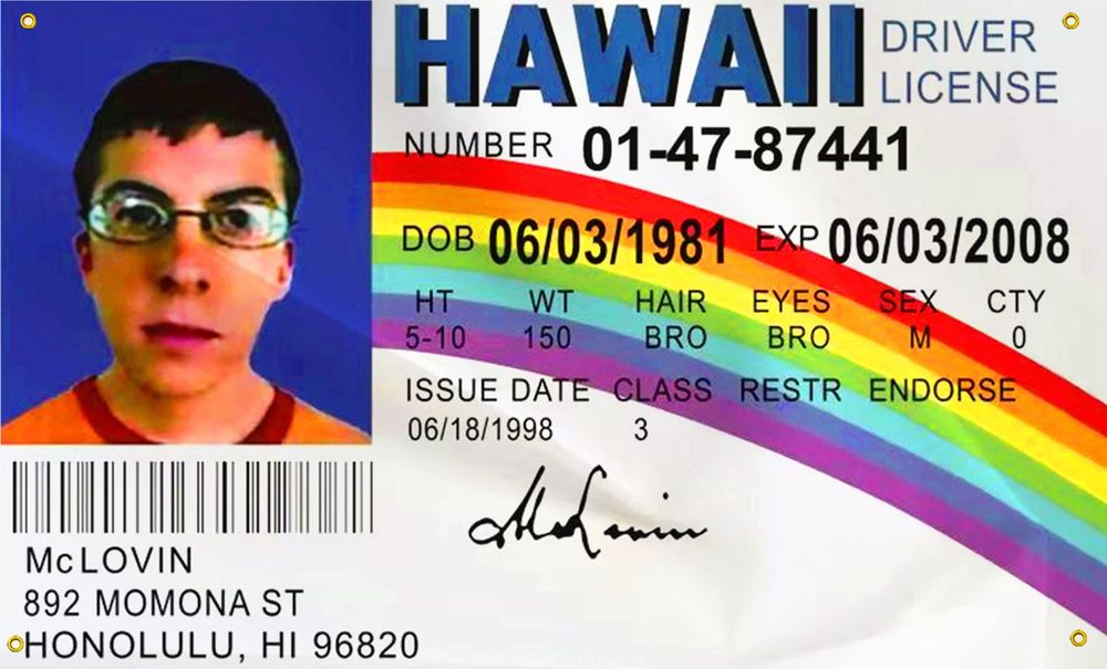 Fake Hawaii Driver License featuring 