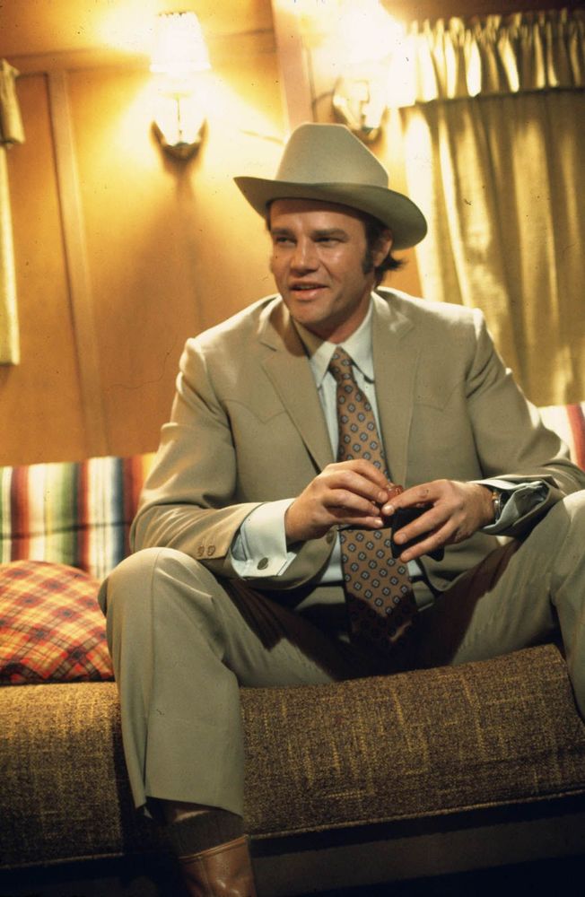 Joe Don Baker as the eerily jovial hitman Molly in the film 'Charlie Varrick' 