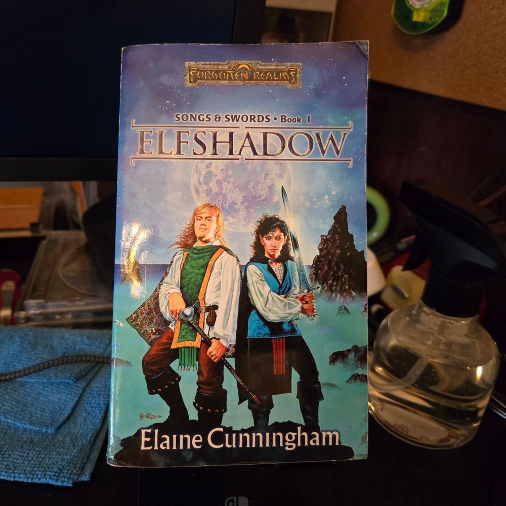 Paperback copy of The Forgotten Realms novel: Elfshadow by Elaine Cunningham.