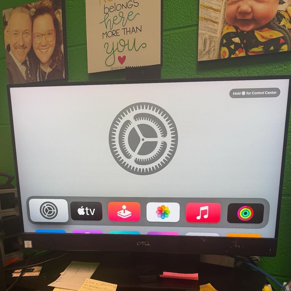 Dell AIO showing the Apple TV home screen