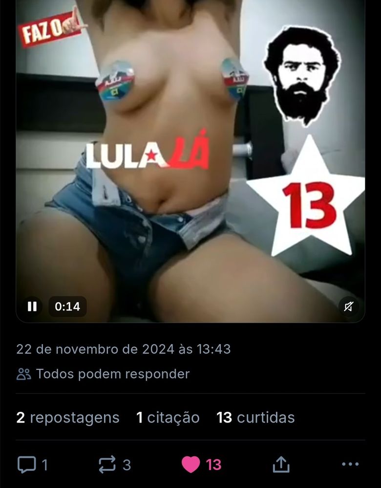 Curtida de número 13 no post da Ilka