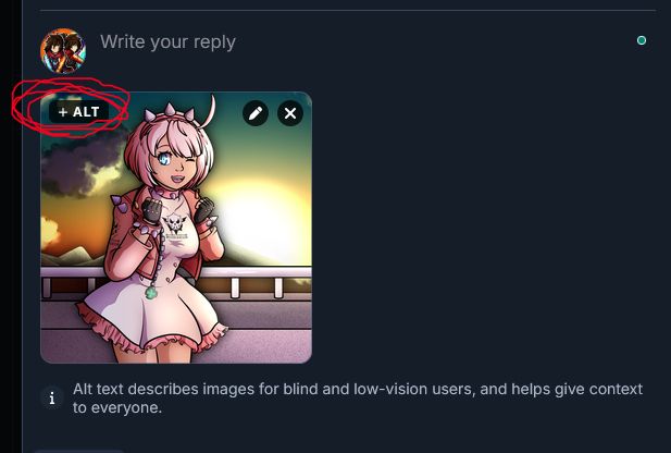 Alt Text tutorial part 1 where I outline the +Alt button in Janky Red Circles