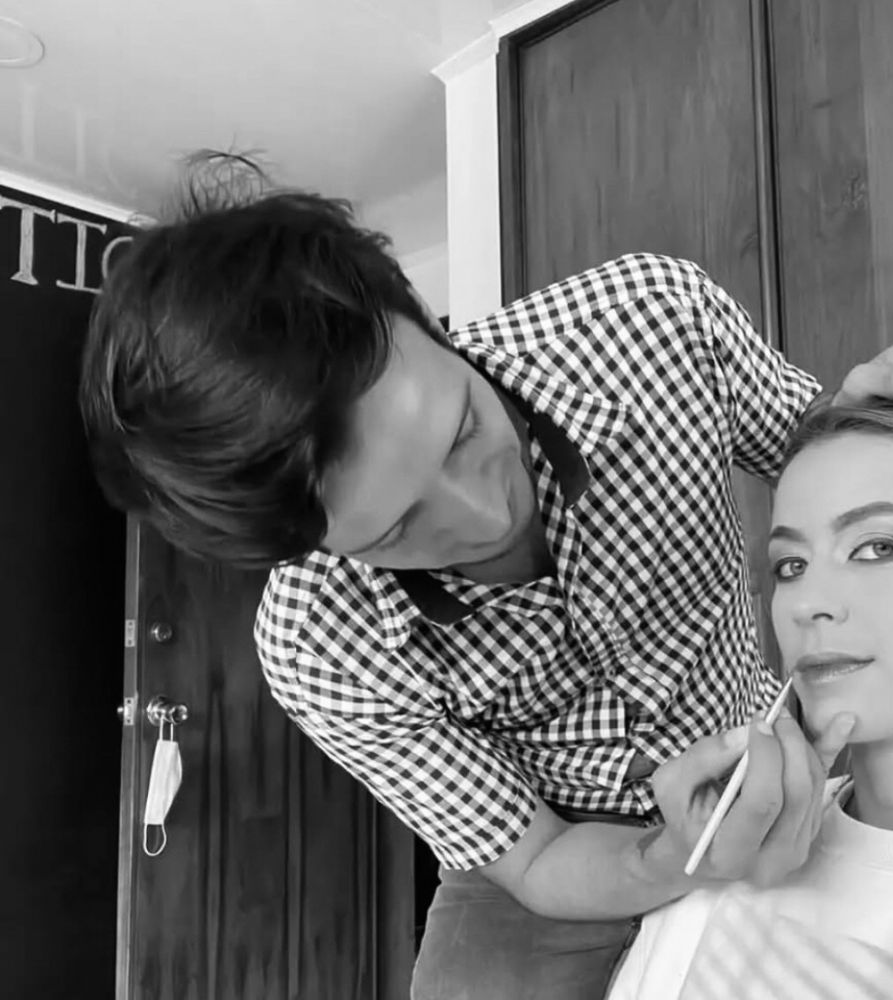 Andry José Hernández Romero & a makeup client. 