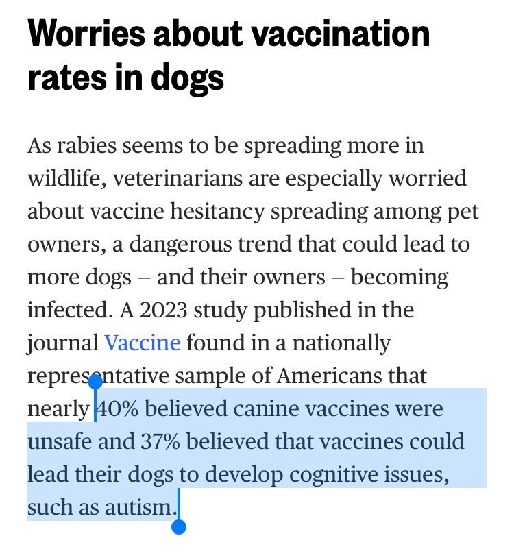 Worries about vaccination rates in dogs 